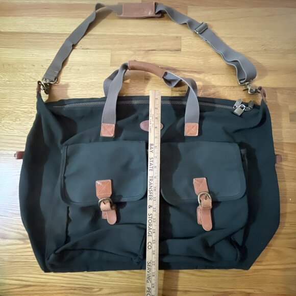 Vintage DAKOTA by TUMI Duffel Bag Weekender Canvas Genuine Leather Large Green - Picture 9 of 12